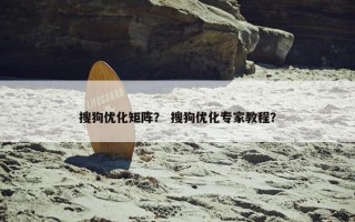 搜狗优化矩阵？ 搜狗优化专家教程？