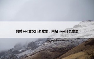 网站seo意义什么意思，网站 seo什么意思