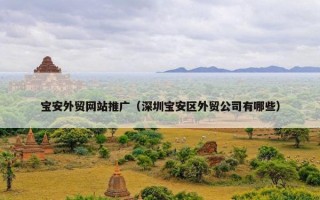 宝安外贸网站推广（深圳宝安区外贸公司有哪些）