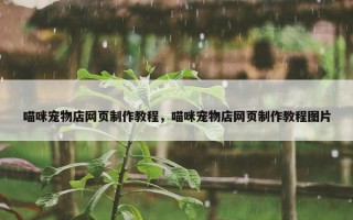 喵咪宠物店网页制作教程，喵咪宠物店网页制作教程图片