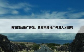 黄石网站推广开发，黄石网站推广开发人才招聘