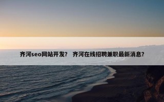 齐河seo网站开发？ 齐河在线招聘兼职最新消息？