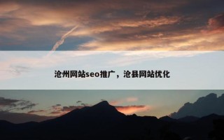 沧州网站seo推广，沧县网站优化