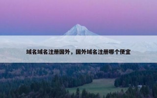 域名域名注册国外，国外域名注册哪个便宜
