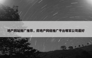 地产网站推广推荐，房地产网络推广平台哪家公司最好