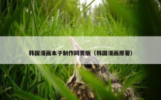 韩国漫画本子制作网页版（韩国漫画原著）