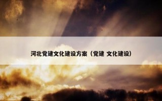 河北党建文化建设方案（党建 文化建设）