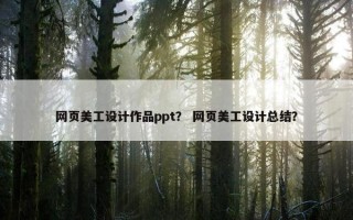 网页美工设计作品ppt? 网页美工设计总结? 网页美工设计作品ppt? 网页美工设计总结?