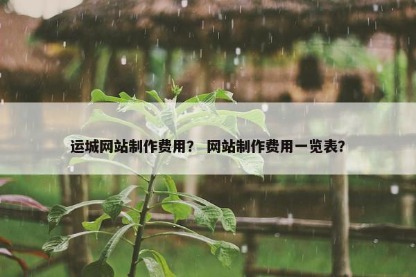运城网站制作费用？ 网站制作费用一览表？-第1张图片-冷动云