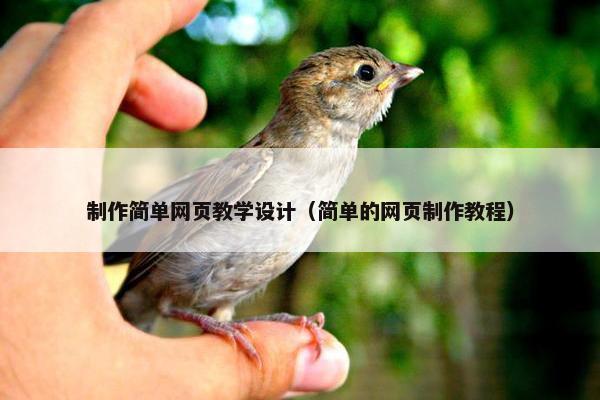 制作简单网页教学设计（简单的网页制作教程）-第1张图片-冷动云