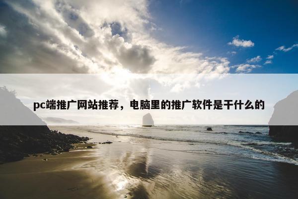 pc端推广网站推荐，电脑里的推广软件是干什么的-第1张图片-冷动云