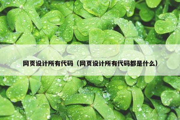 网页设计所有代码（网页设计所有代码都是什么）-第1张图片-冷动云