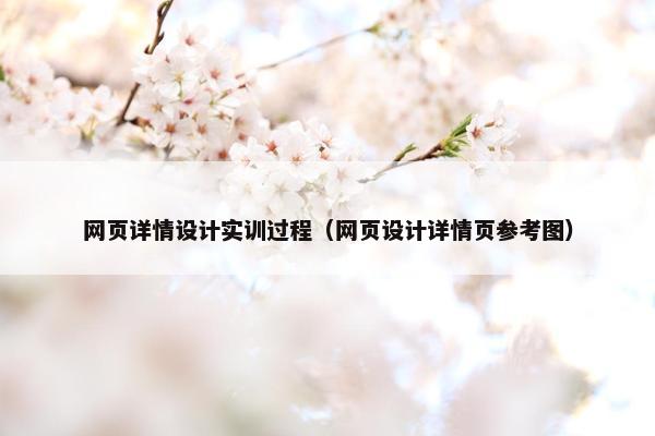 网页详情设计实训过程（网页设计详情页参考图）-第1张图片-冷动云