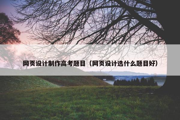 网页设计制作高考题目（网页设计选什么题目好）-第1张图片-冷动云
