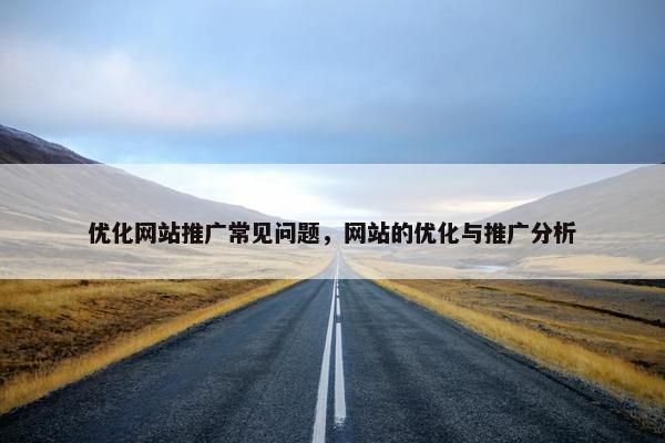 优化网站推广常见问题，网站的优化与推广分析-第1张图片-冷动云