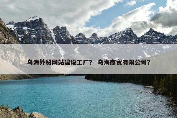 乌海外贸网站建设工厂？ 乌海商贸有限公司？-第1张图片-冷动云