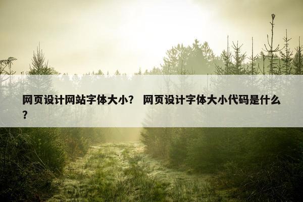 网页设计网站字体大小？ 网页设计字体大小代码是什么？-第1张图片-冷动云