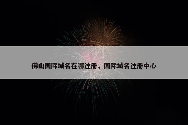 佛山国际域名在哪注册，国际域名注册中心-第1张图片-冷动云