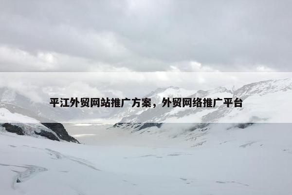 平江外贸网站推广方案，外贸网络推广平台-第1张图片-冷动云