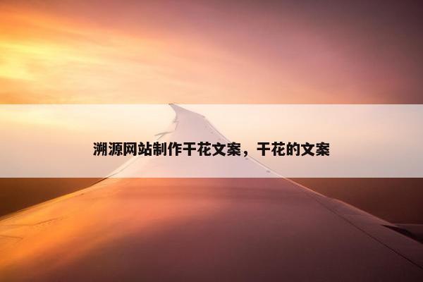 溯源网站制作干花文案，干花的文案-第1张图片-冷动云