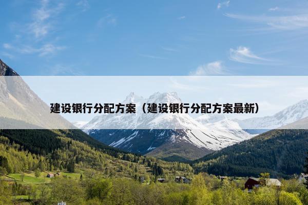 建设银行分配方案（建设银行分配方案最新）-第1张图片-冷动云