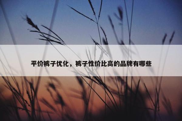 平价裤子优化，裤子性价比高的品牌有哪些-第1张图片-冷动云