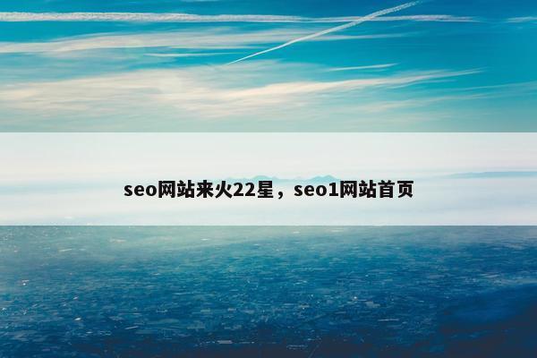 seo网站来火22星，seo1网站首页-第1张图片-冷动云