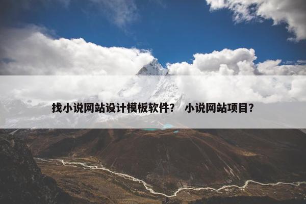 找小说网站设计模板软件？ 小说网站项目？-第1张图片-冷动云