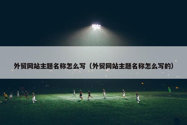 外贸网站主题名称怎么写（外贸网站主题名称怎么写的）-第1张图片-冷动云
