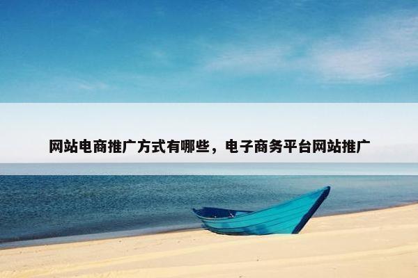 网站电商推广方式有哪些，电子商务平台网站推广-第1张图片-冷动云
