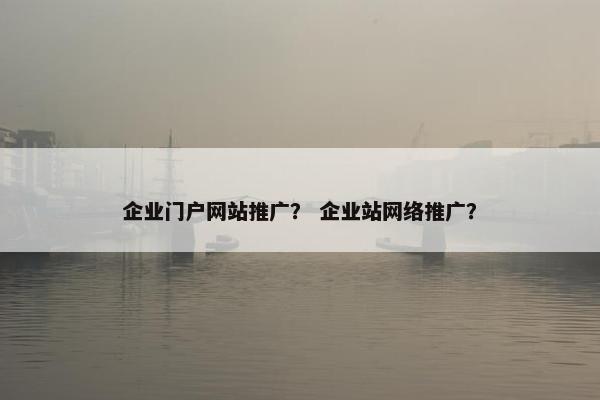 企业门户网站推广？ 企业站网络推广？-第1张图片-冷动云