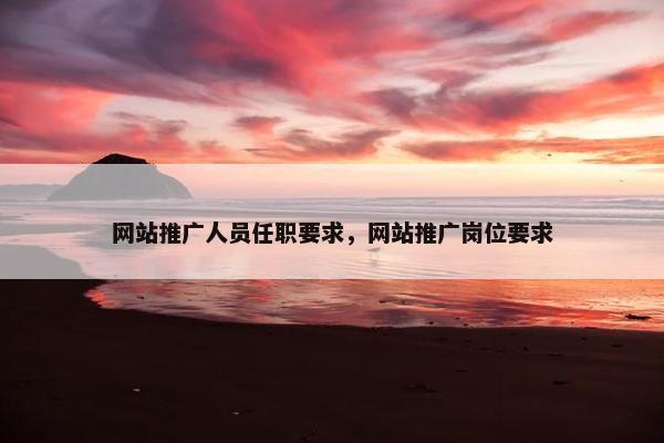 网站推广人员任职要求，网站推广岗位要求-第1张图片-冷动云