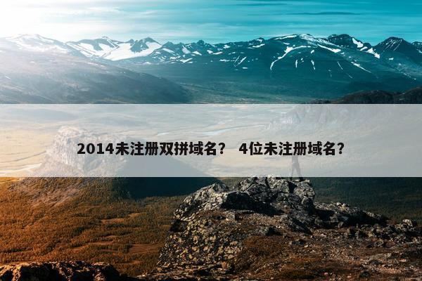 2014未注册双拼域名？ 4位未注册域名？-第1张图片-冷动云