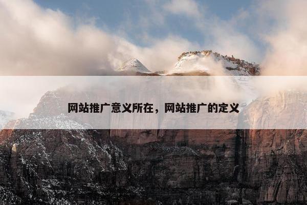 网站推广意义所在，网站推广的定义-第1张图片-冷动云