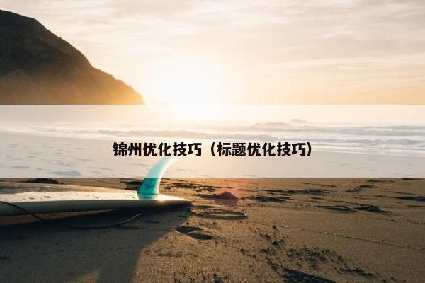 锦州优化技巧（标题优化技巧）-第1张图片-冷动云