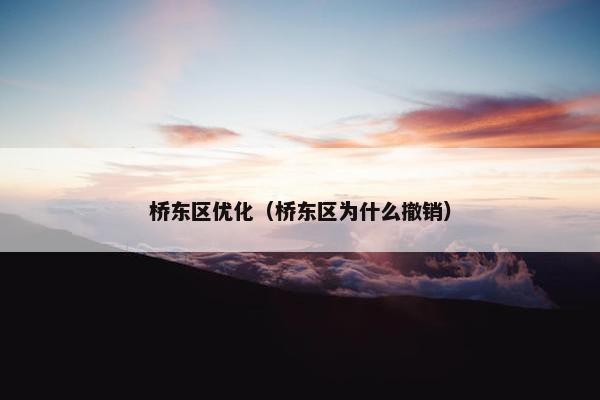 桥东区优化（桥东区为什么撤销）-第1张图片-冷动云