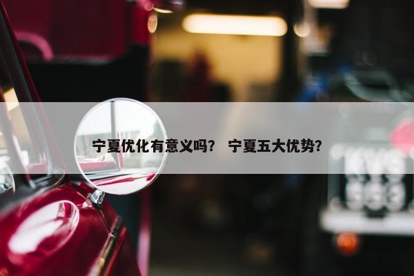 宁夏优化有意义吗？ 宁夏五大优势？-第1张图片-冷动云