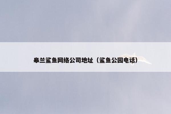 皋兰鲨鱼网络公司地址（鲨鱼公园电话）-第1张图片-冷动云