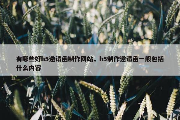 有哪些好h5邀请函制作网站，h5制作邀请函一般包括什么内容-第1张图片-冷动云