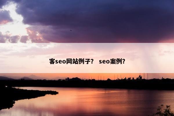 客seo网站例子？ seo案例？-第1张图片-冷动云