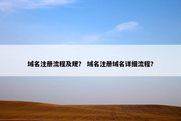 域名注册流程及规？ 域名注册域名详细流程？-第1张图片-冷动云