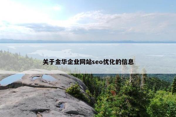 关于金华企业网站seo优化的信息-第1张图片-冷动云