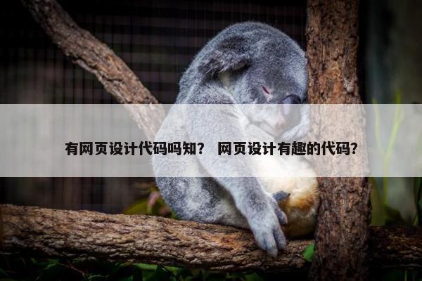 有网页设计代码吗知？ 网页设计有趣的代码？-第1张图片-冷动云