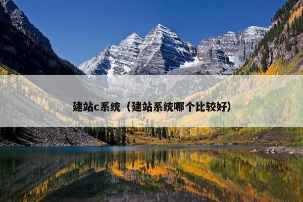 建站c系统（建站系统哪个比较好）-第1张图片-冷动云