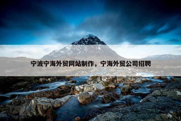 宁波宁海外贸网站制作，宁海外贸公司招聘-第1张图片-冷动云