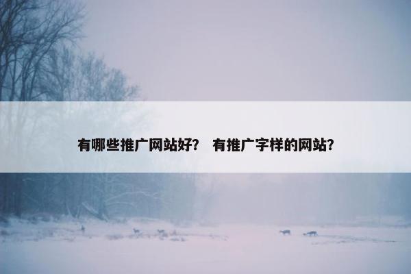 有哪些推广网站好？ 有推广字样的网站？-第1张图片-冷动云