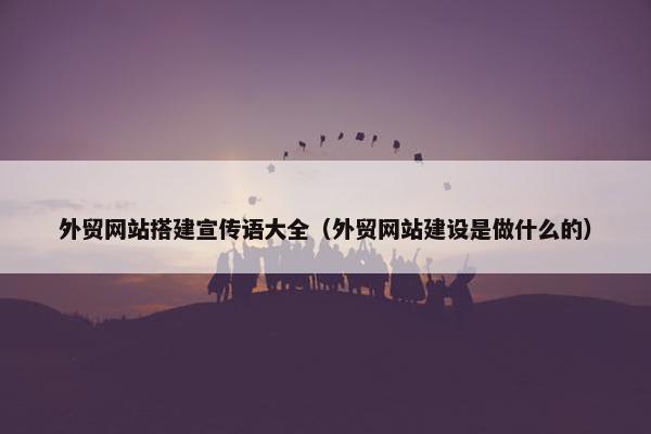 外贸网站搭建宣传语大全（外贸网站建设是做什么的）-第1张图片-冷动云