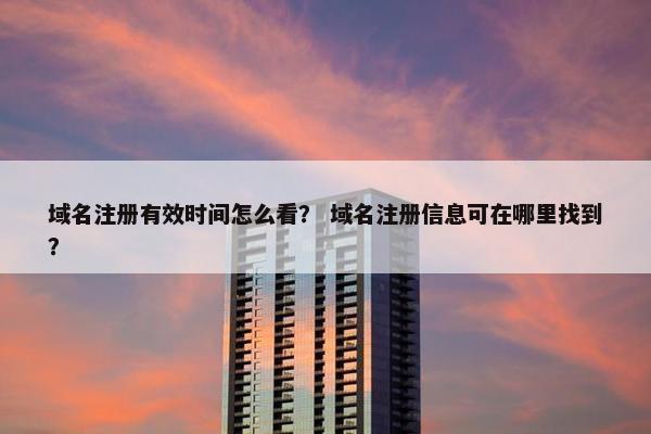 域名注册有效时间怎么看？ 域名注册信息可在哪里找到？-第1张图片-冷动云