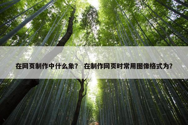 在网页制作中什么象？ 在制作网页时常用图像格式为？-第1张图片-冷动云