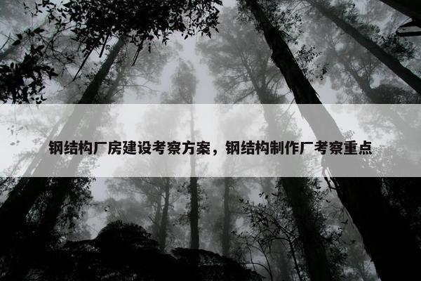 钢结构厂房建设考察方案，钢结构制作厂考察重点-第1张图片-冷动云